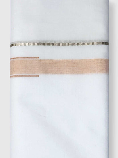 Pure White Cotton Men's Double Dhoti