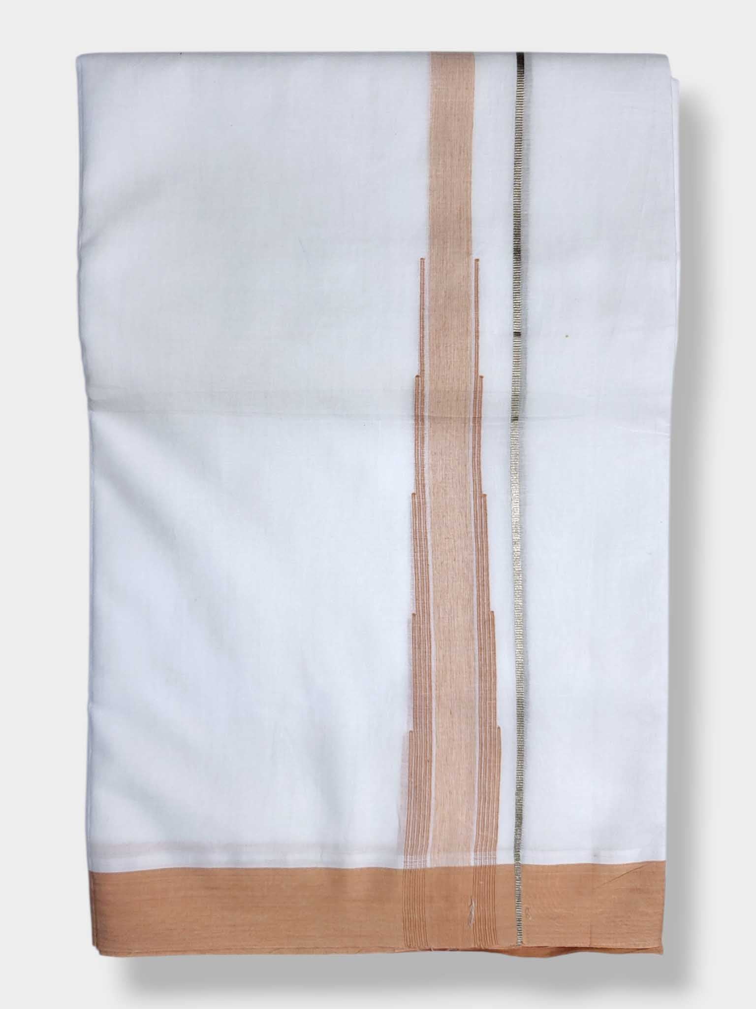 Pure White Cotton Men's Double Dhoti