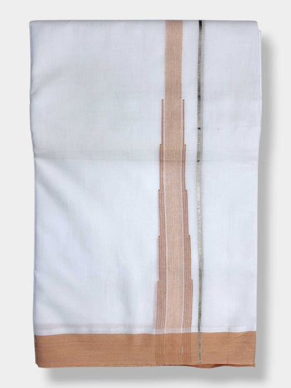 Pure White Cotton Men's Double Dhoti
