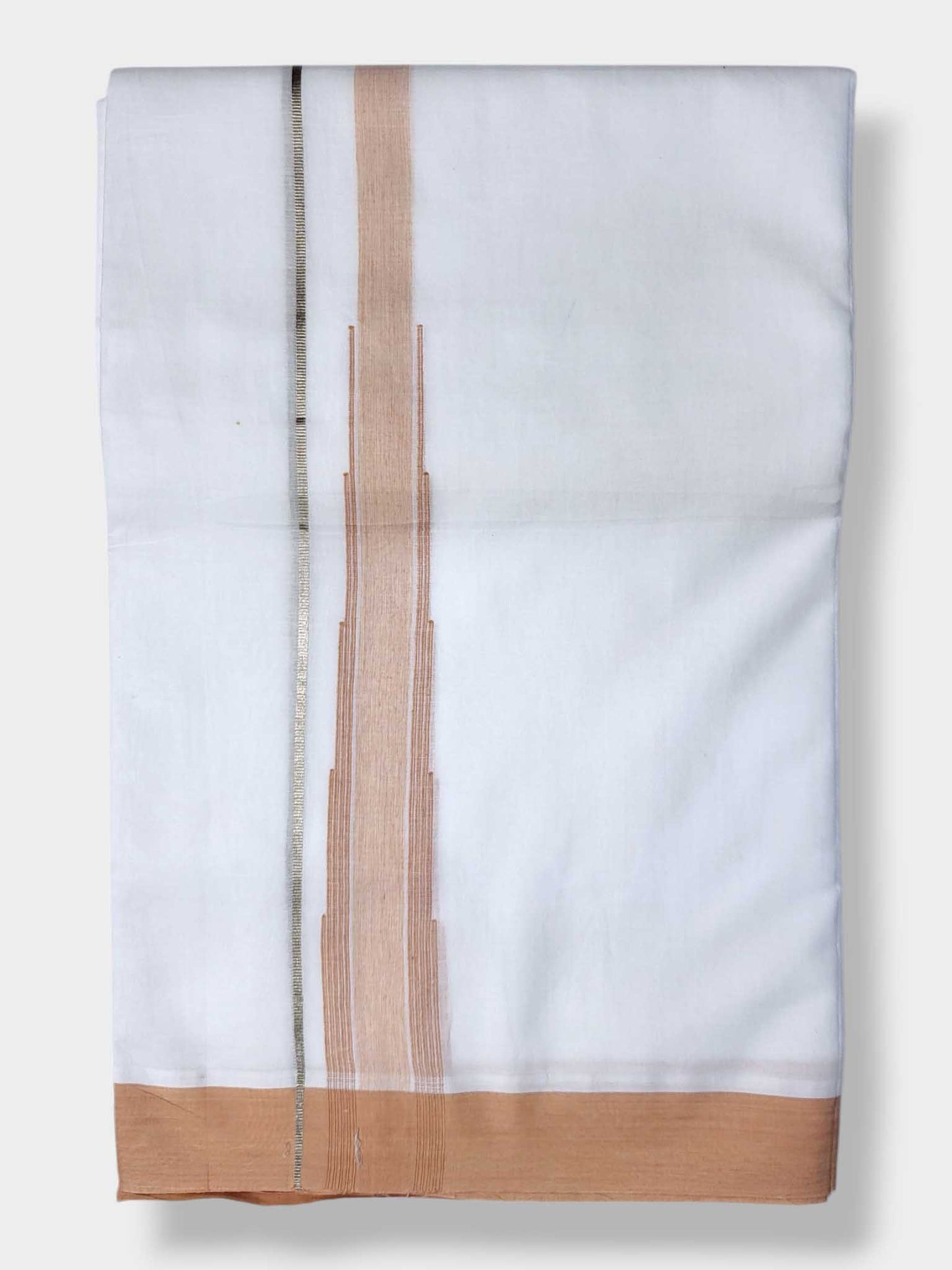 Pure White Cotton Men's Double Dhoti