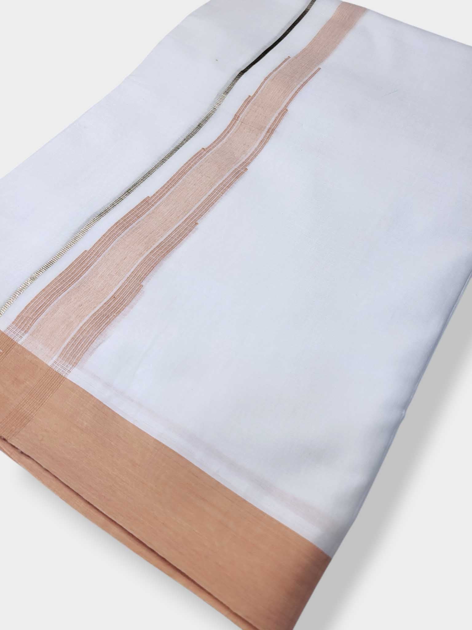 Pure White Cotton Men's Double Dhoti