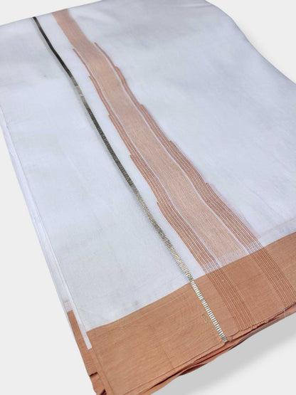 Pure White Cotton Men's Double Dhoti