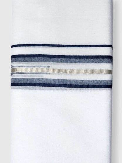 Pure White Cotton Men's Double Dhoti