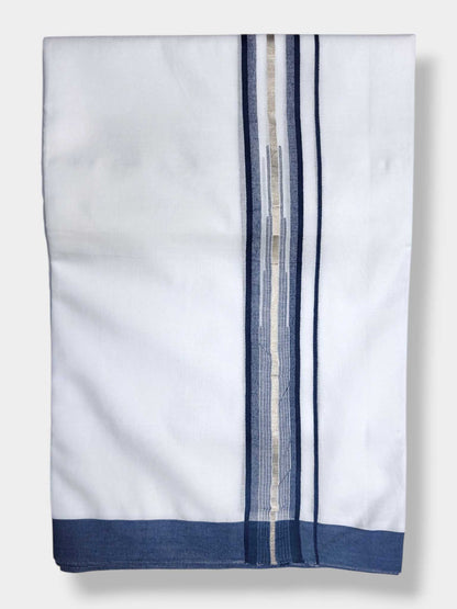 Pure White Cotton Men's Double Dhoti