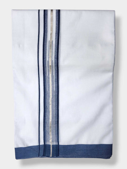 Pure White Cotton Men's Double Dhoti