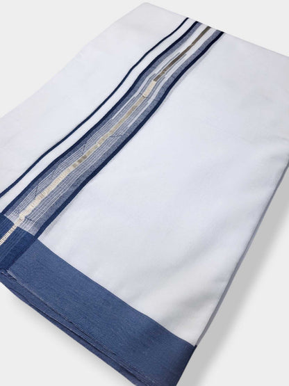 Pure White Cotton Men's Double Dhoti