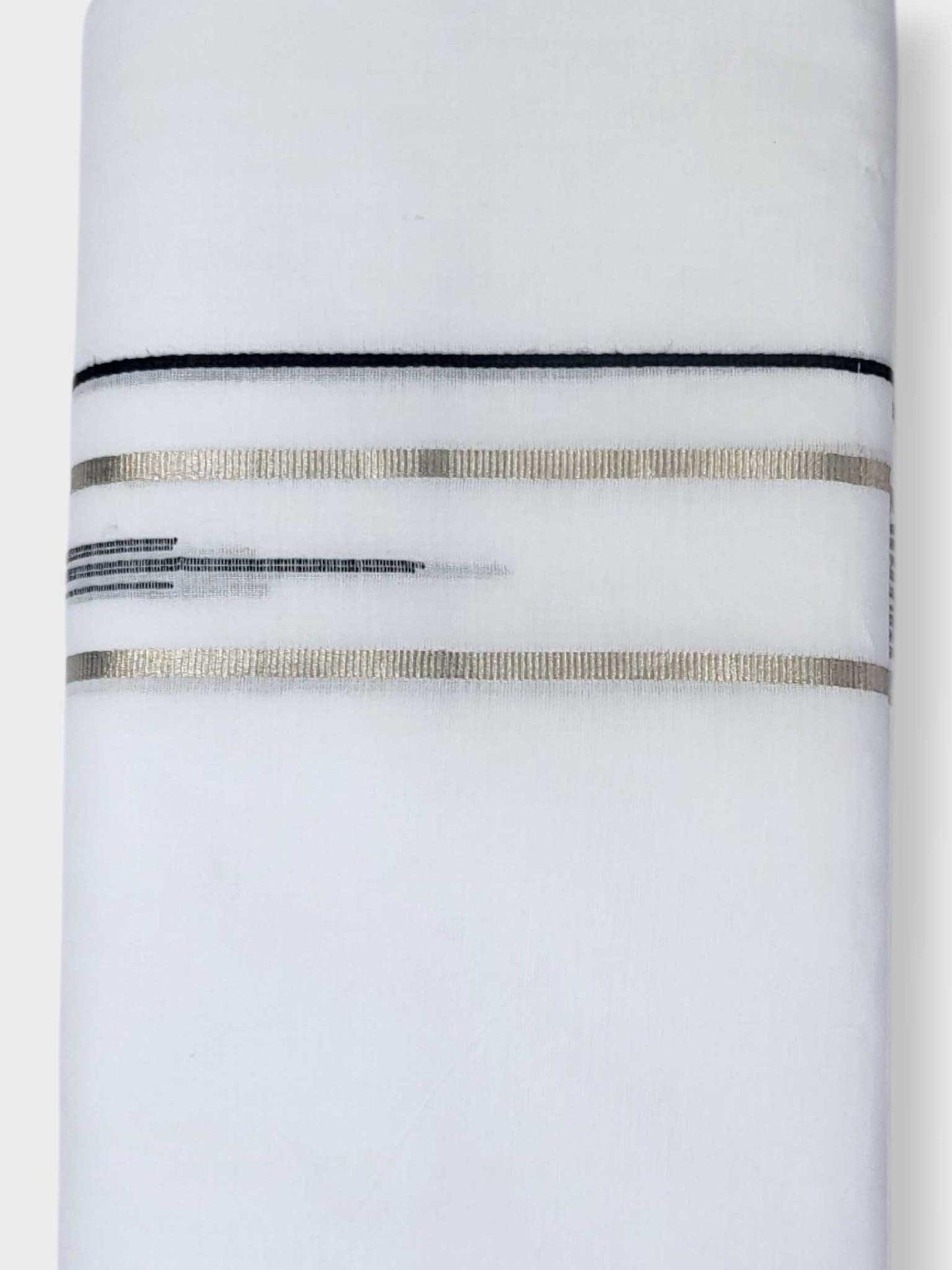 Pure White Chuttikara Double Dhoti with Black Border