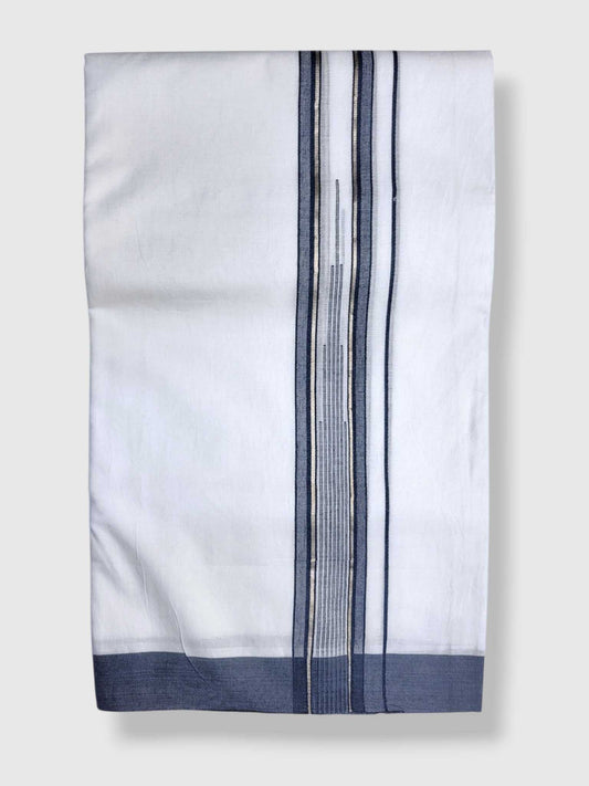 Pure White Cotton Men's Double Dhoti