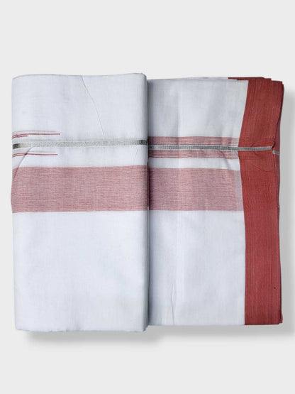 Pure White Cotton Men's Double Dhoti