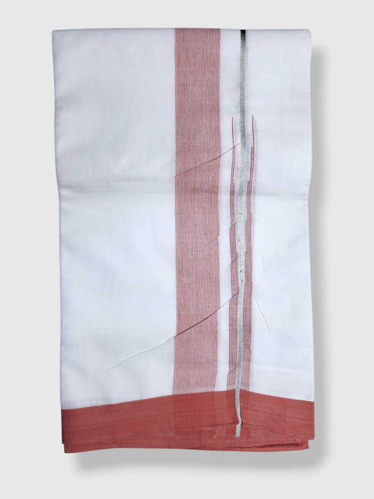 Pure White Cotton Men's Double Dhoti