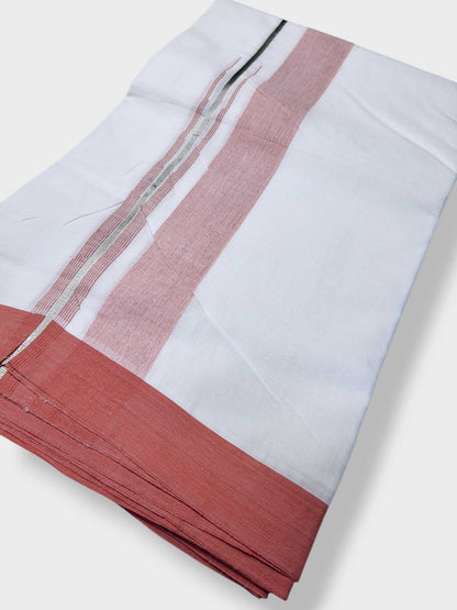 Pure White Cotton Men's Double Dhoti