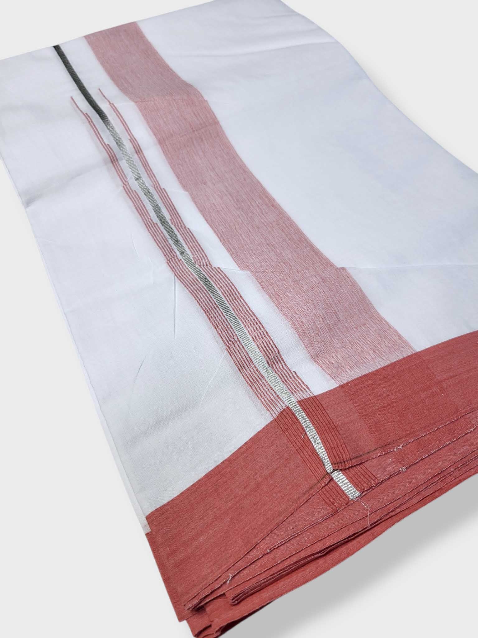 Pure White Cotton Men's Double Dhoti