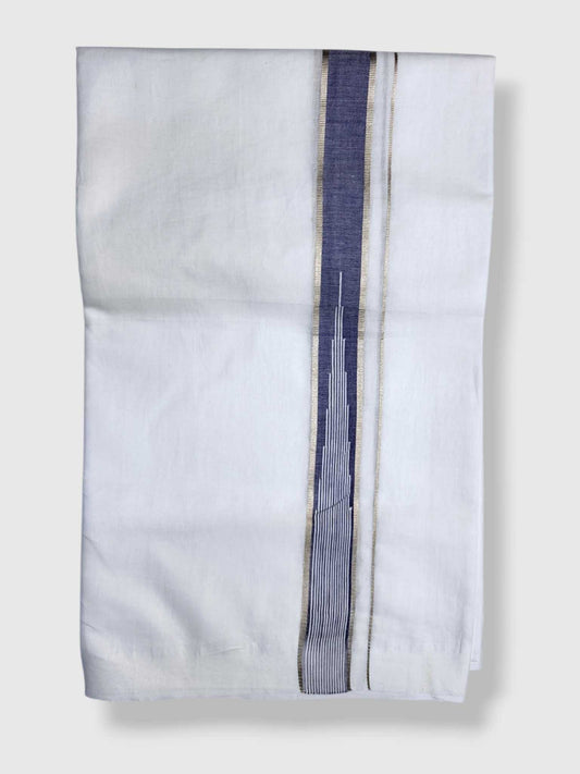 Pure White Cotton Men's Double Dhoti