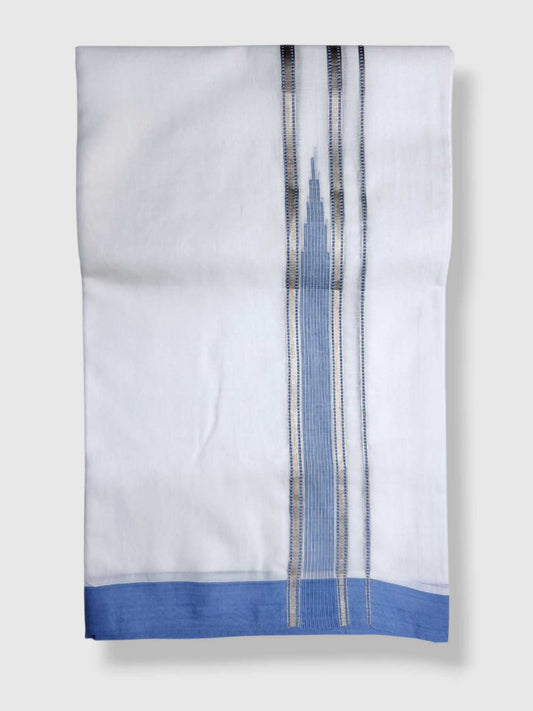 Pure White Cotton Men's Double Dhoti