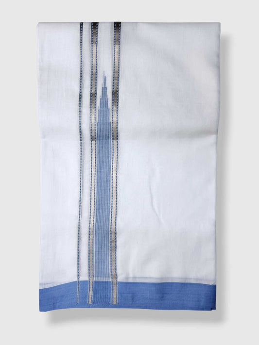 Pure White Cotton Men's Double Dhoti