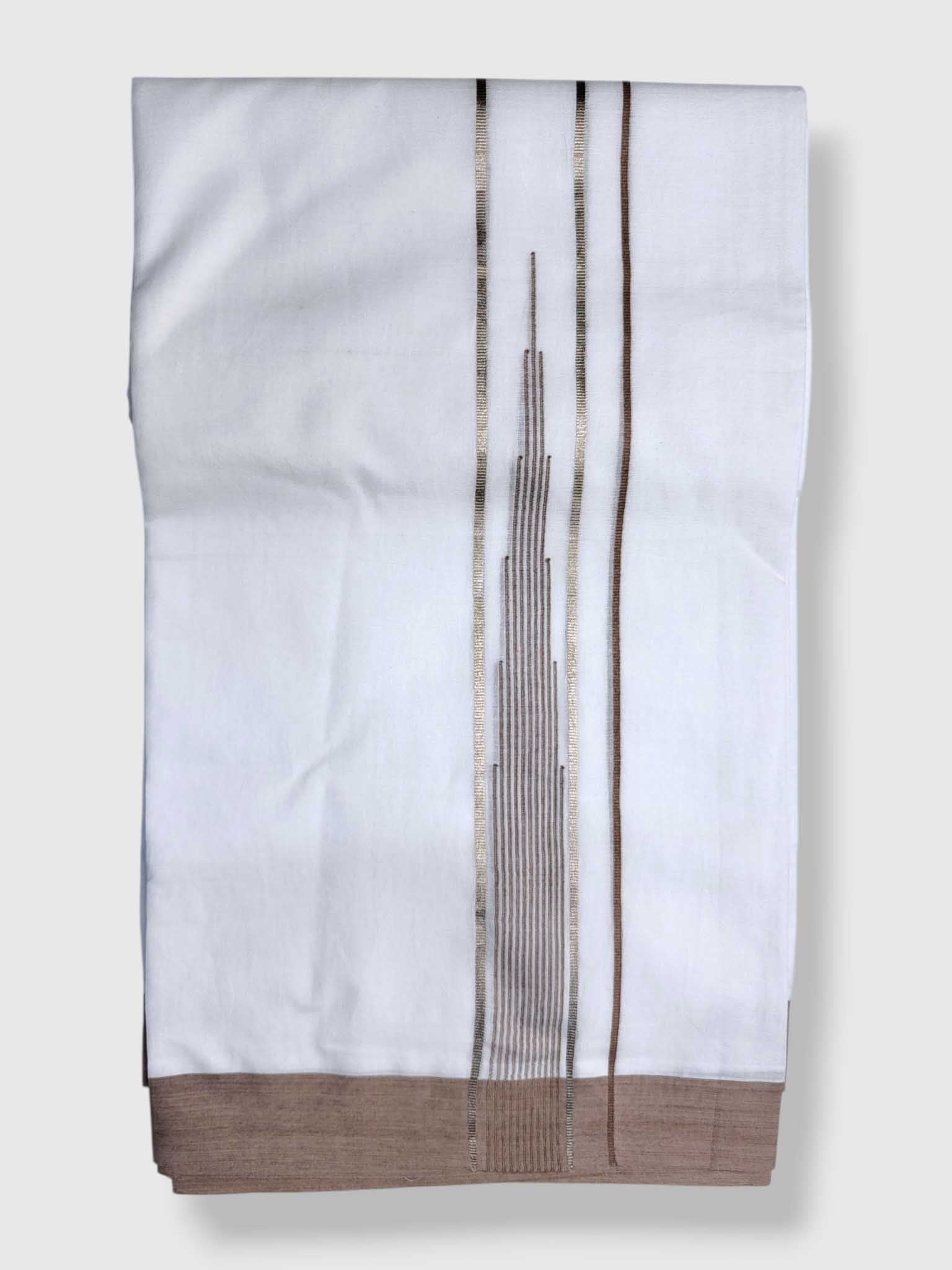 Pure White Cotton Men's Double Dhoti