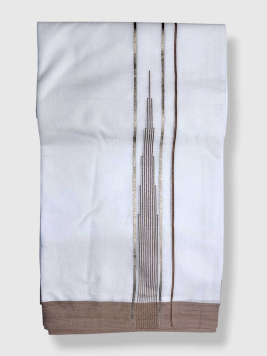 Pure White Cotton Men's Double Dhoti
