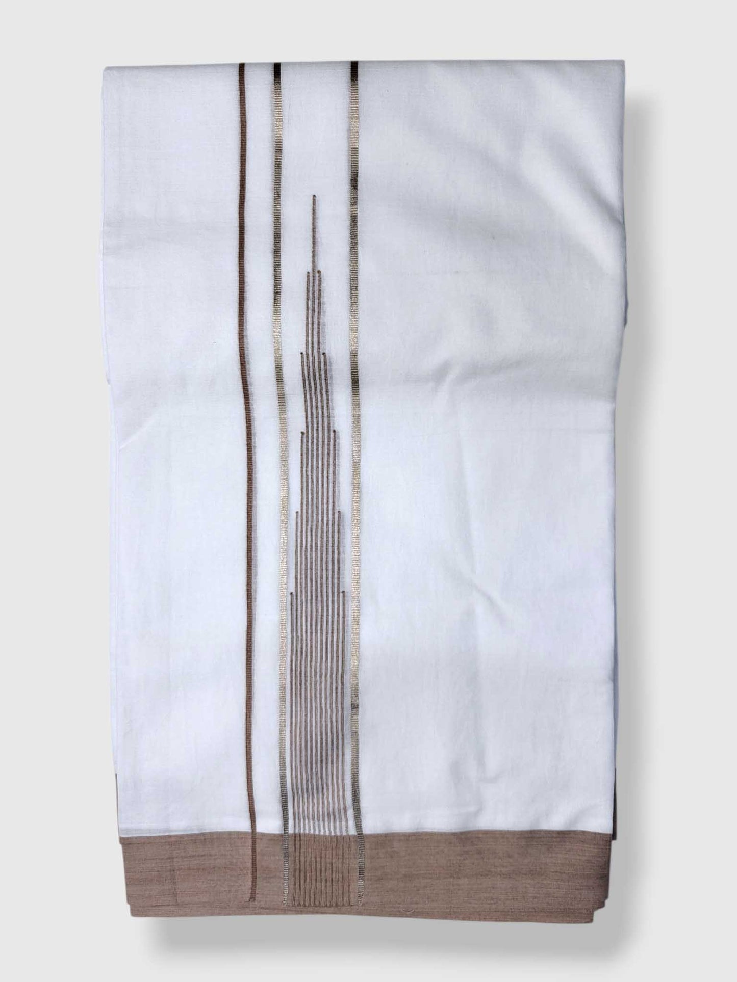 Pure White Cotton Men's Double Dhoti
