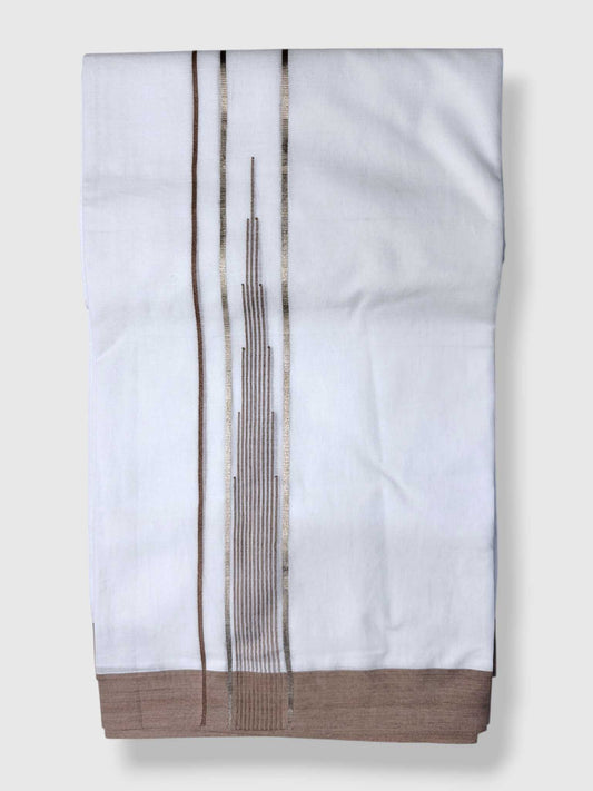 Pure White Cotton Men's Double Dhoti
