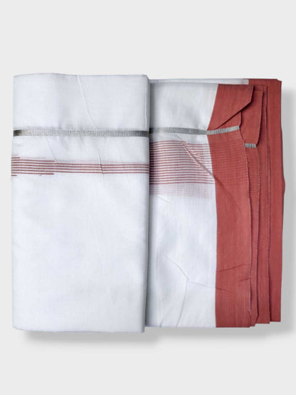Pure White Cotton Men's Double Dhoti