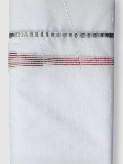 Pure White Cotton Men's Double Dhoti