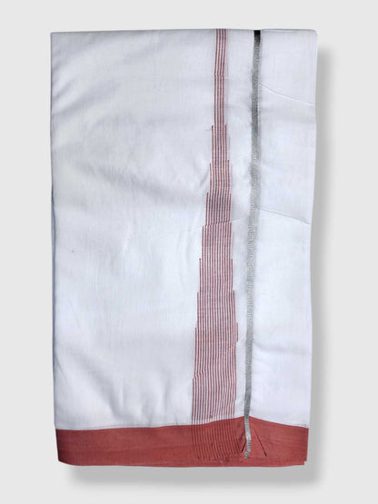 Pure White Cotton Men's Double Dhoti