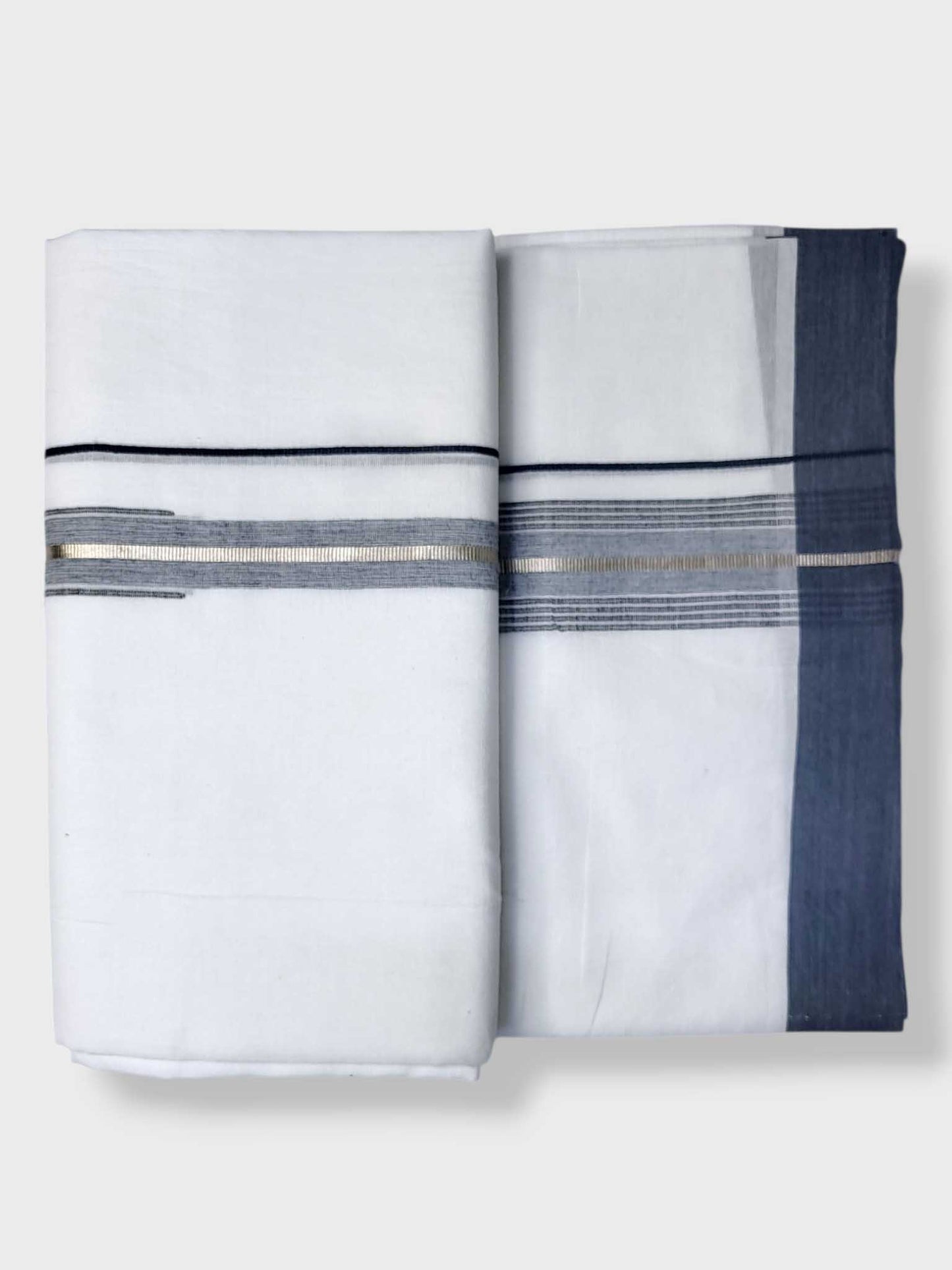 Pure White Cotton Men's Double Dhoti