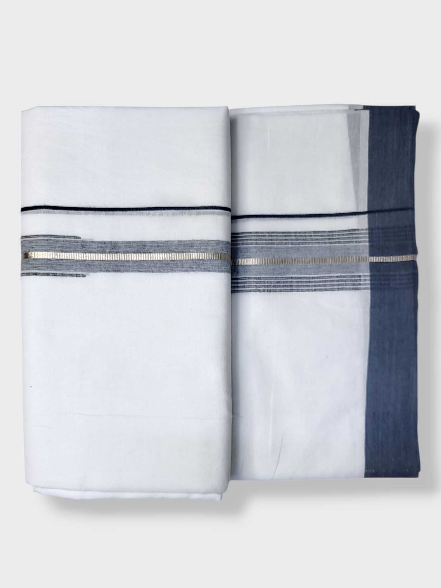 Pure White Cotton Men's Double Dhoti