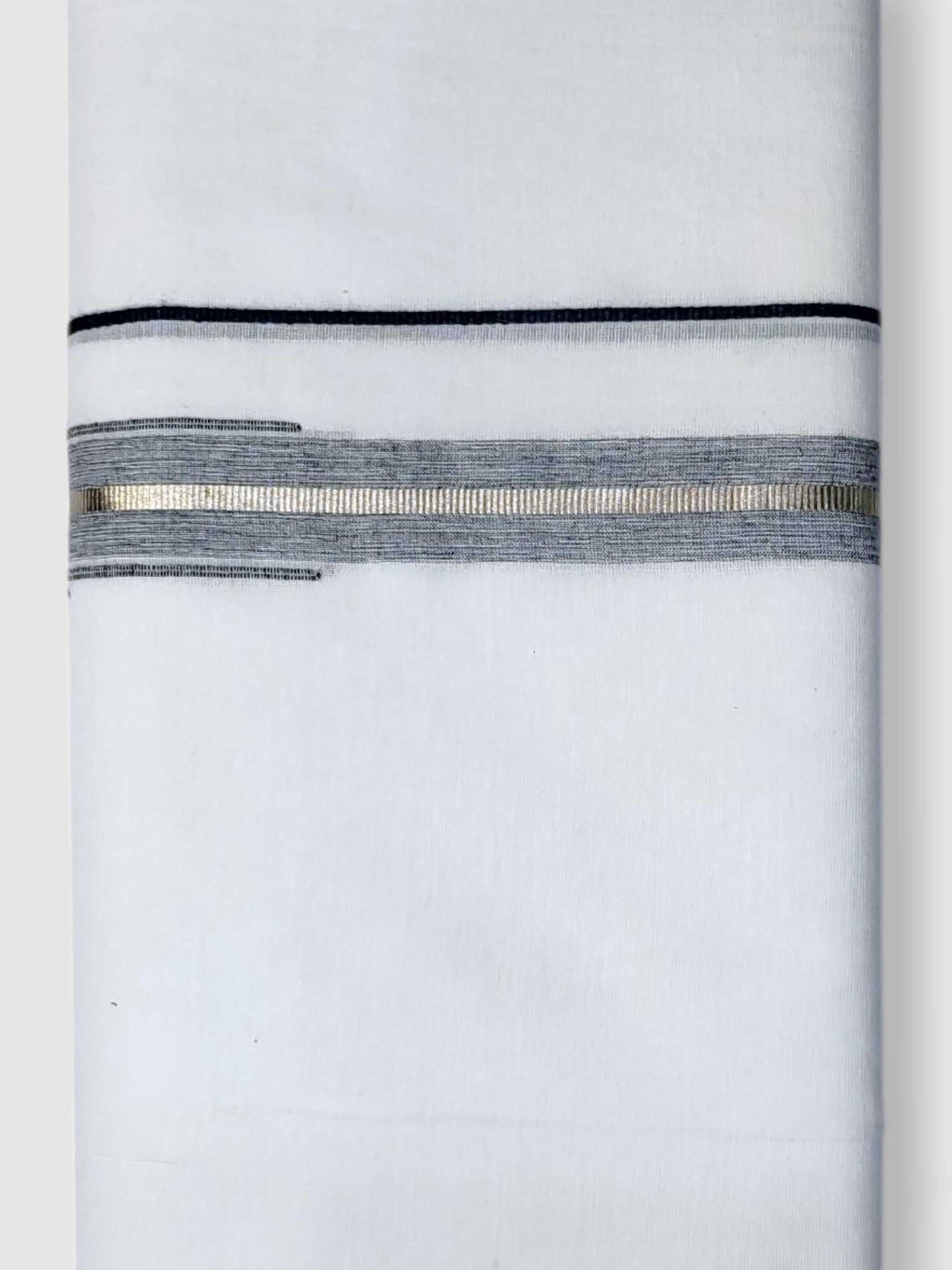 Pure White Cotton Men's Double Dhoti