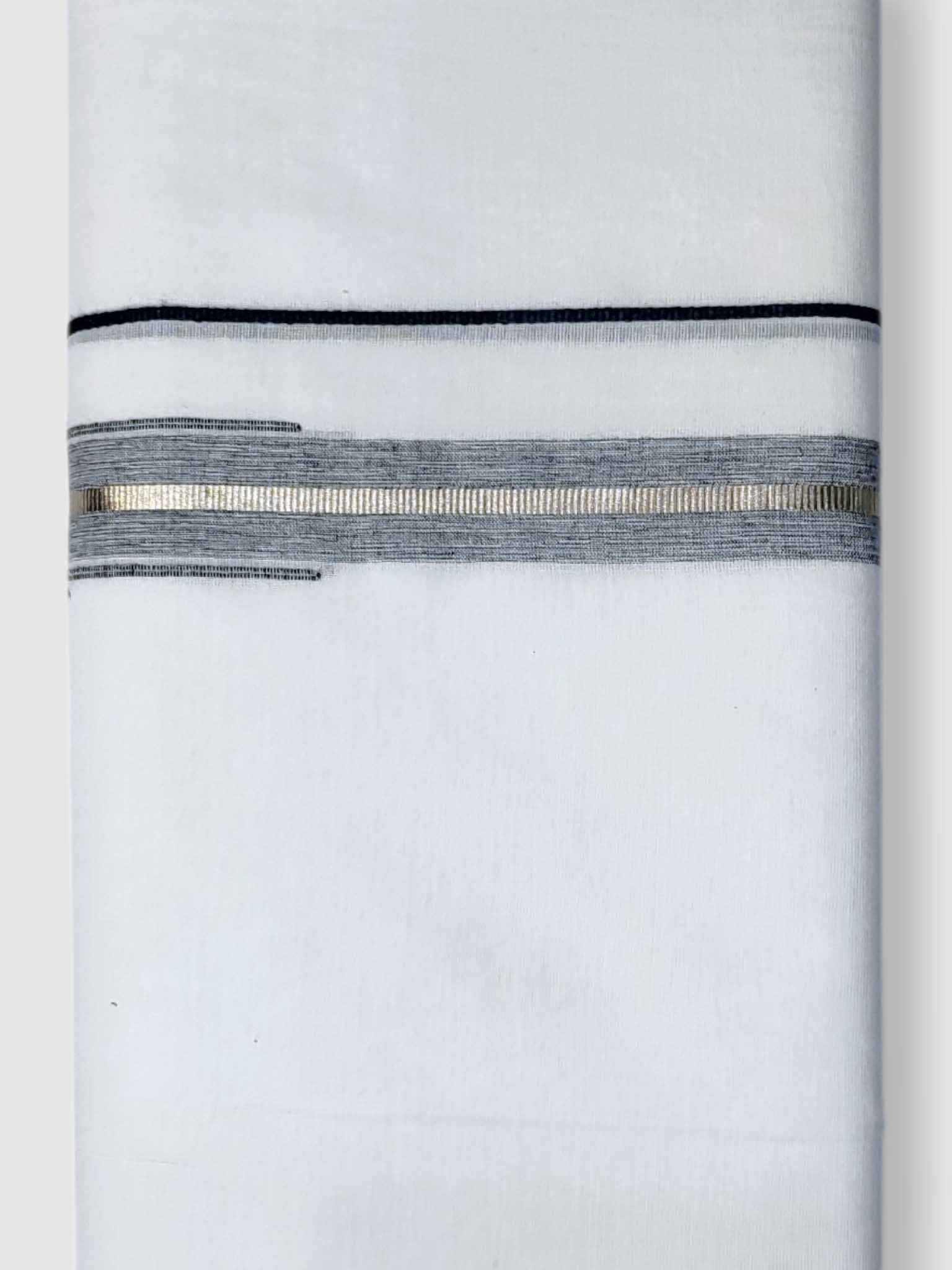 Pure White Cotton Men's Double Dhoti