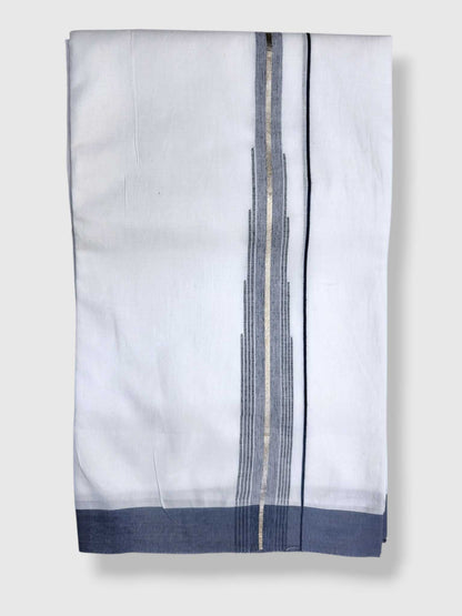 Pure White Cotton Men's Double Dhoti