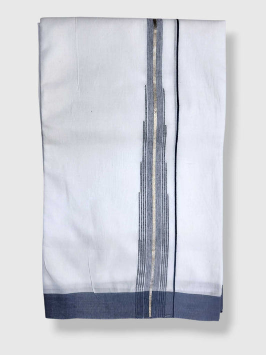 Pure White Cotton Men's Double Dhoti
