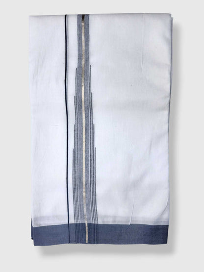 Pure White Cotton Men's Double Dhoti
