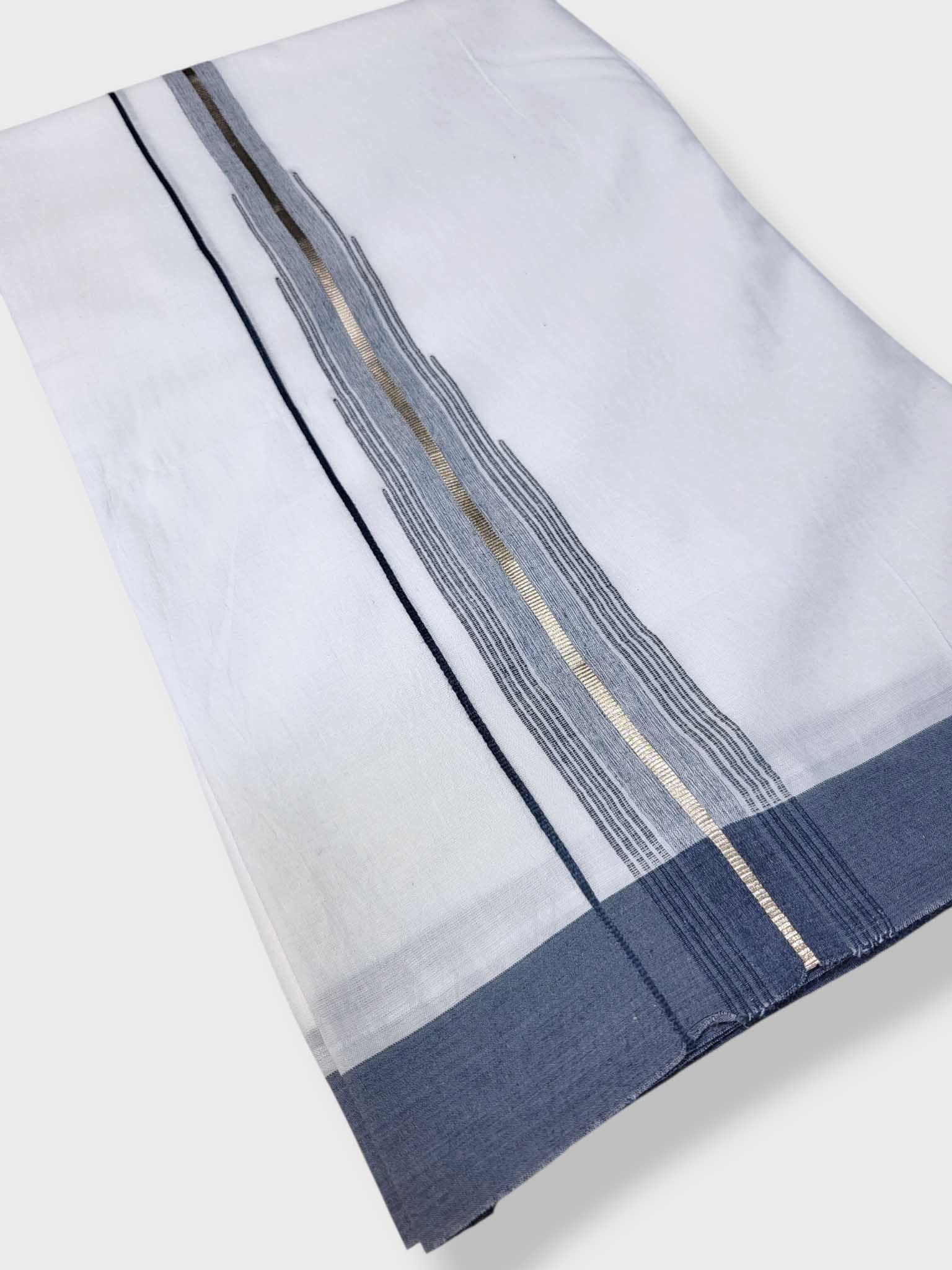 Pure White Cotton Men's Double Dhoti
