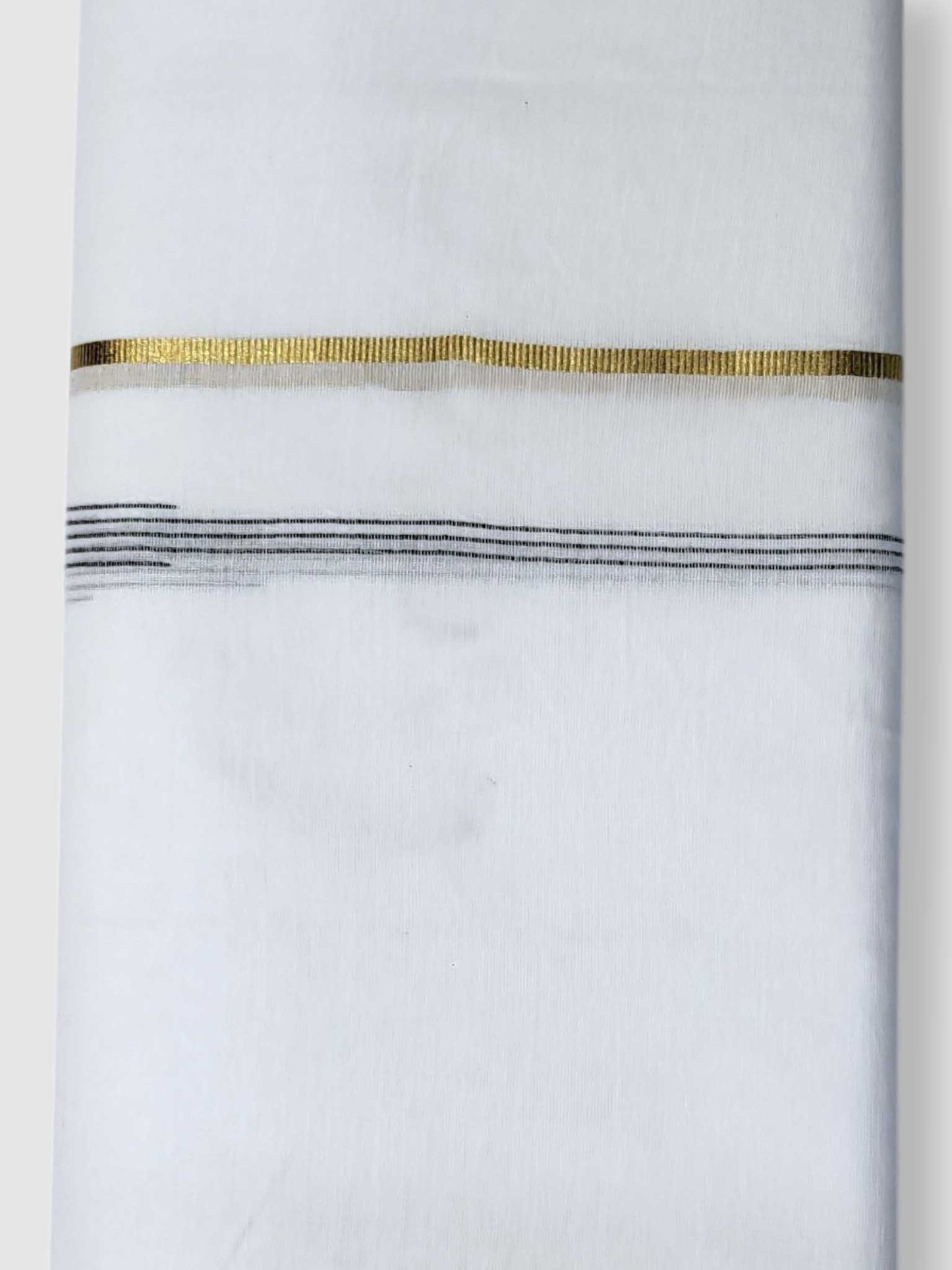 Pure White Cotton Men's Double Dhoti
