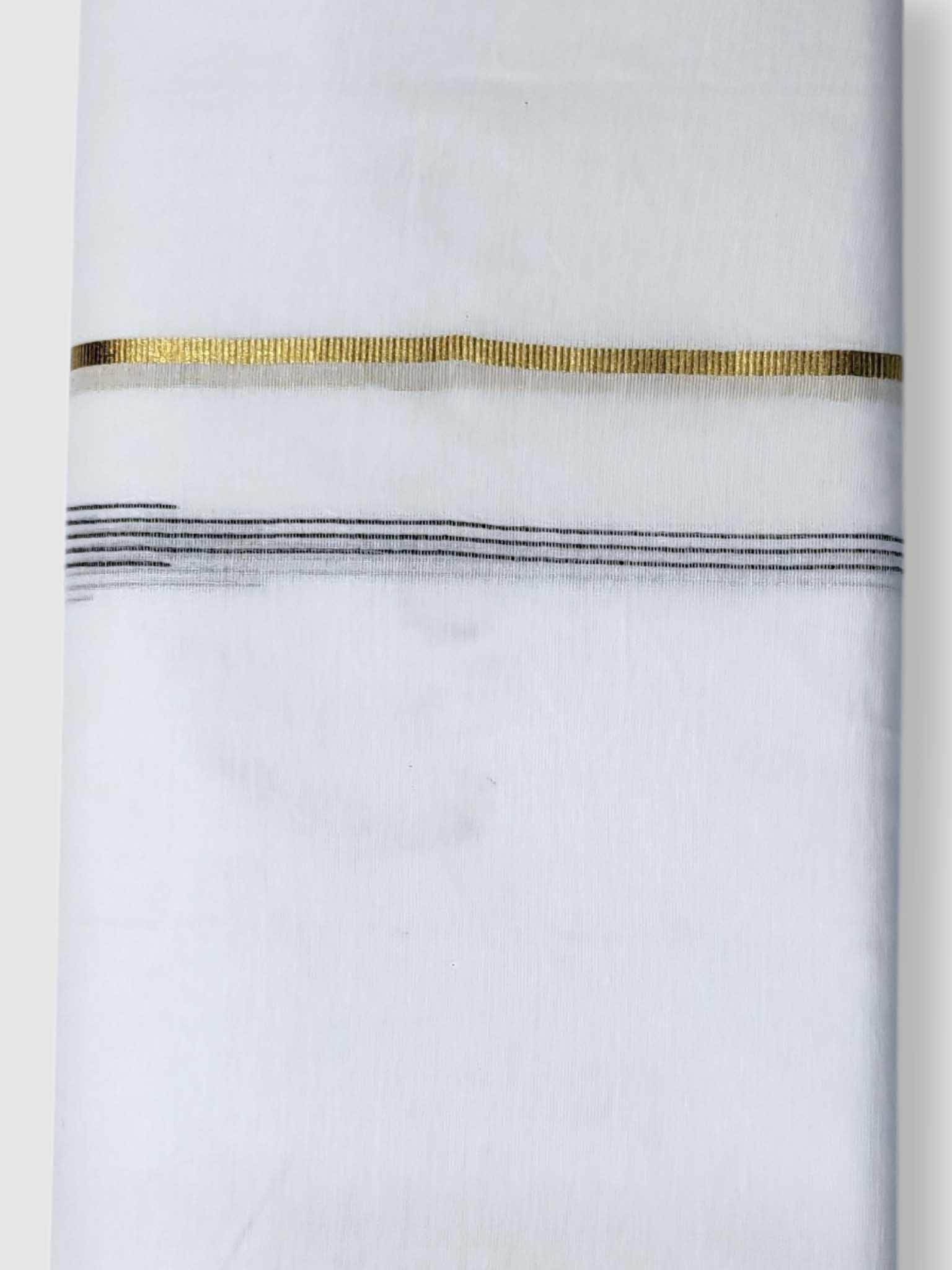 Pure White Cotton Men's Double Dhoti