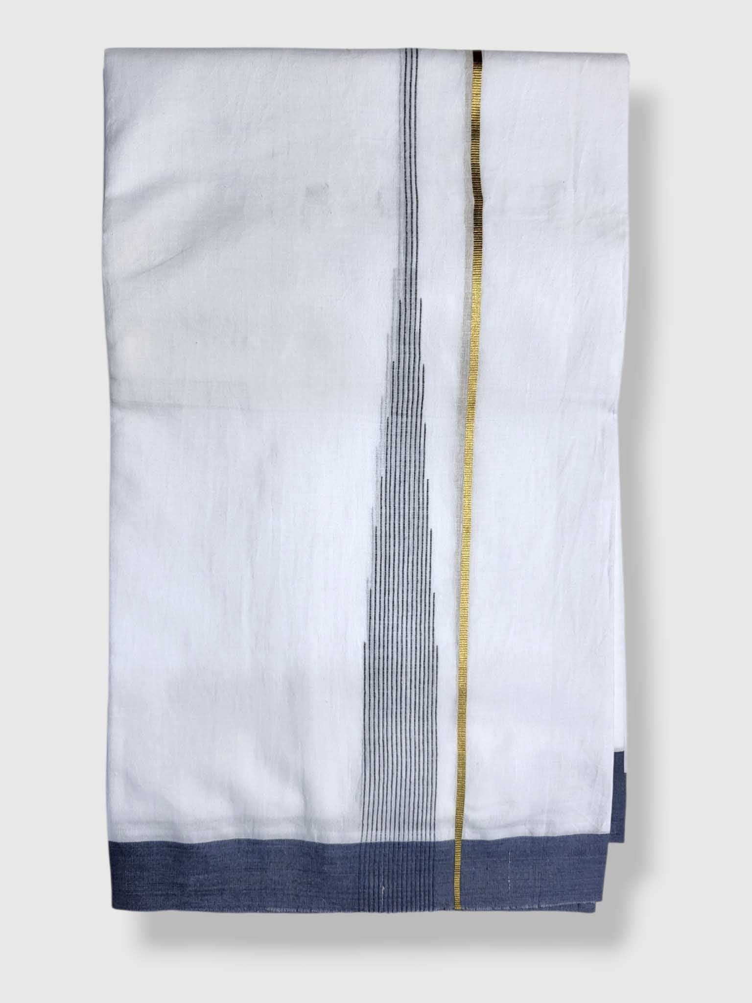 Pure White Cotton Men's Double Dhoti