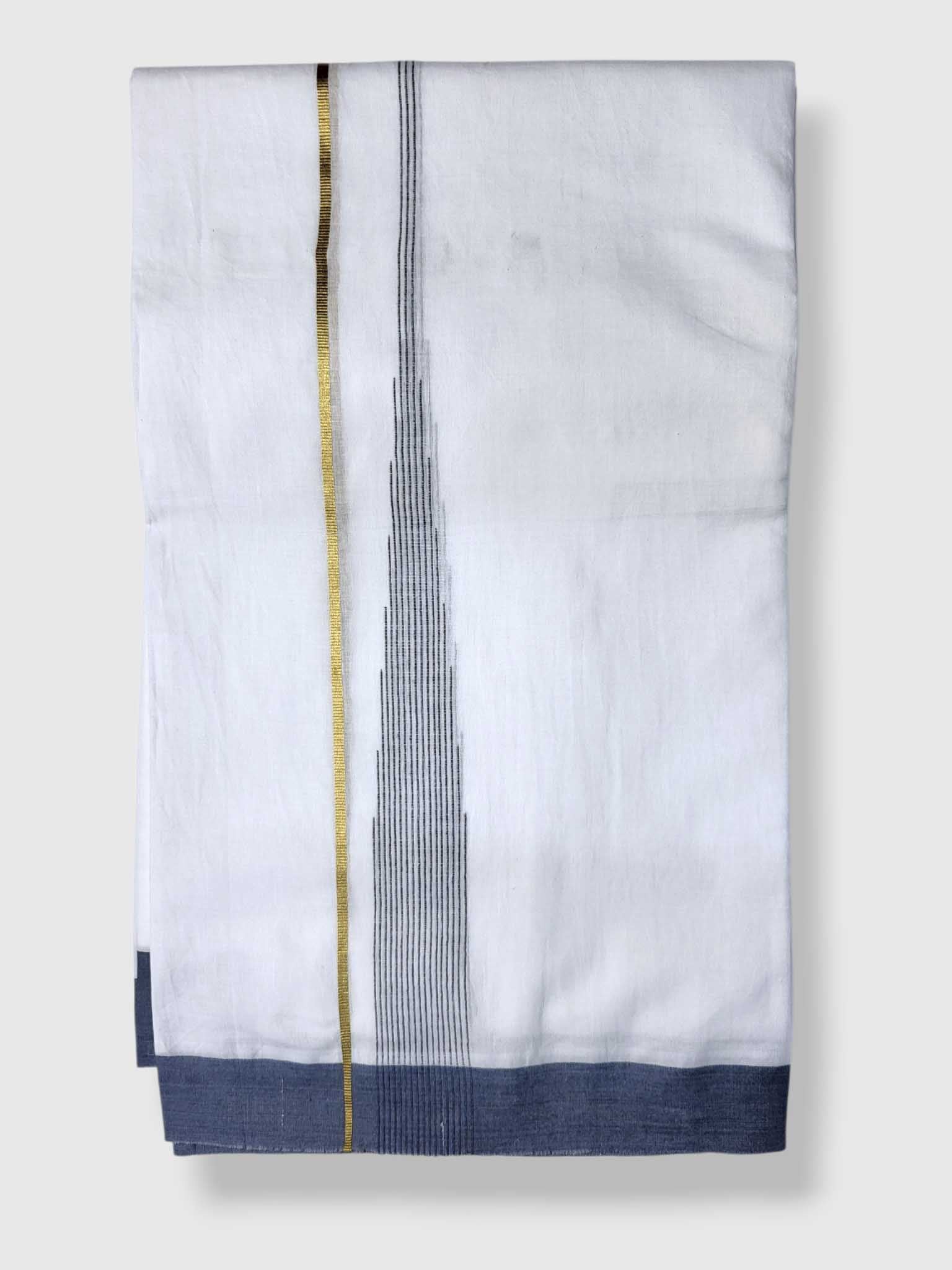 Pure White Cotton Men's Double Dhoti