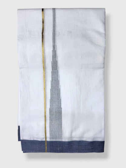 Pure White Cotton Men's Double Dhoti