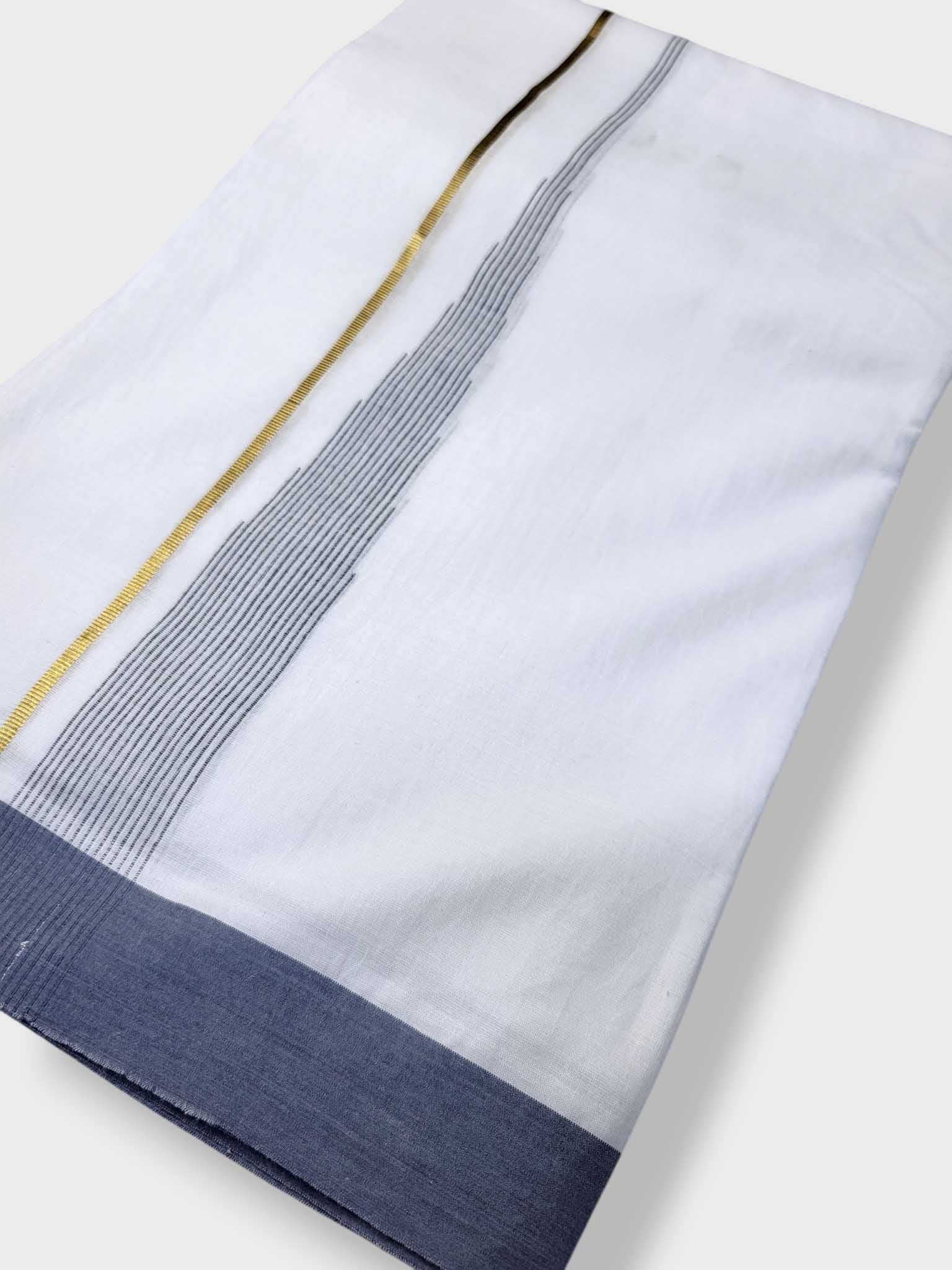 Pure White Cotton Men's Double Dhoti