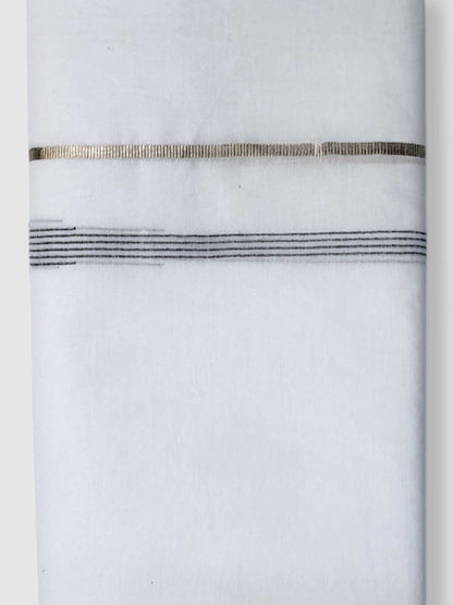 Pure White Cotton Men's Double Dhoti