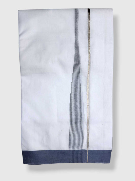 Pure White Cotton Men's Double Dhoti