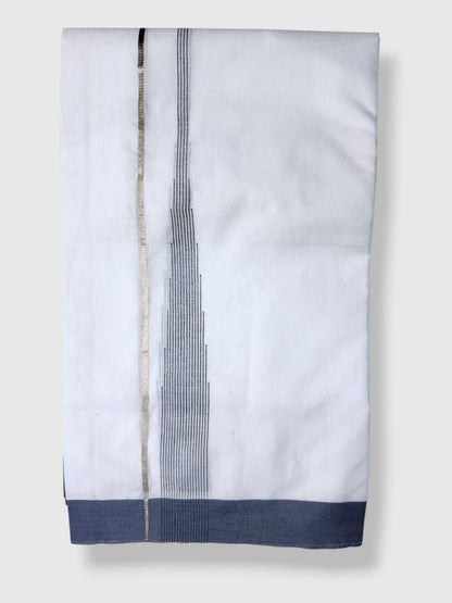 Pure White Cotton Men's Double Dhoti