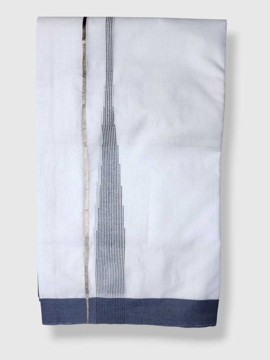 Pure White Cotton Men's Double Dhoti