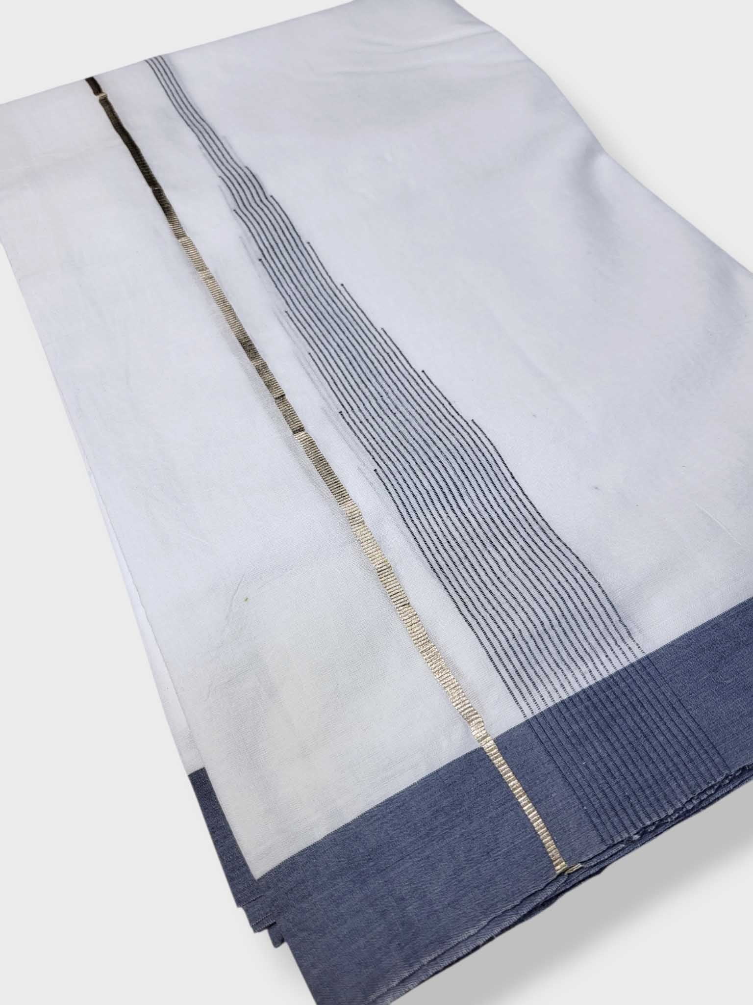Pure White Cotton Men's Double Dhoti