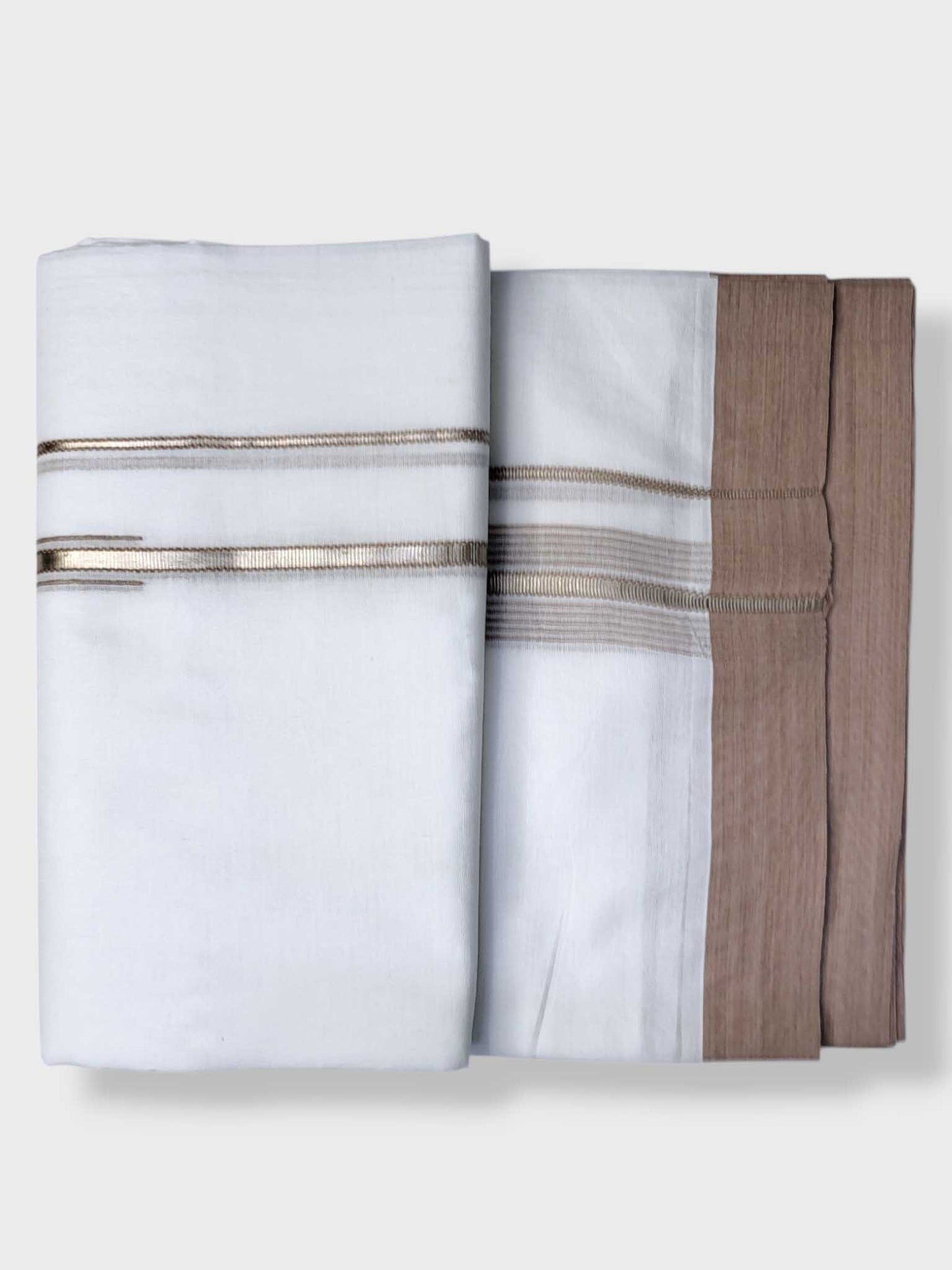 Pure White Cotton Men's Double Dhoti