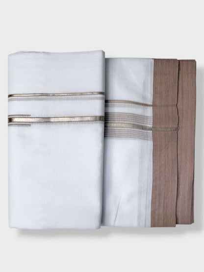 Pure White Cotton Men's Double Dhoti
