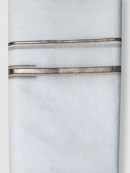 Pure White Cotton Men's Double Dhoti