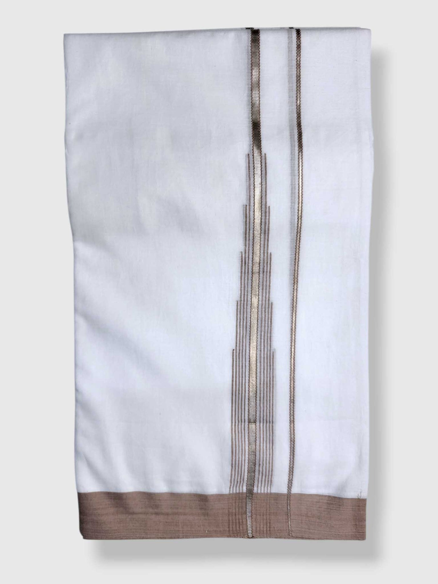 Pure White Cotton Men's Double Dhoti