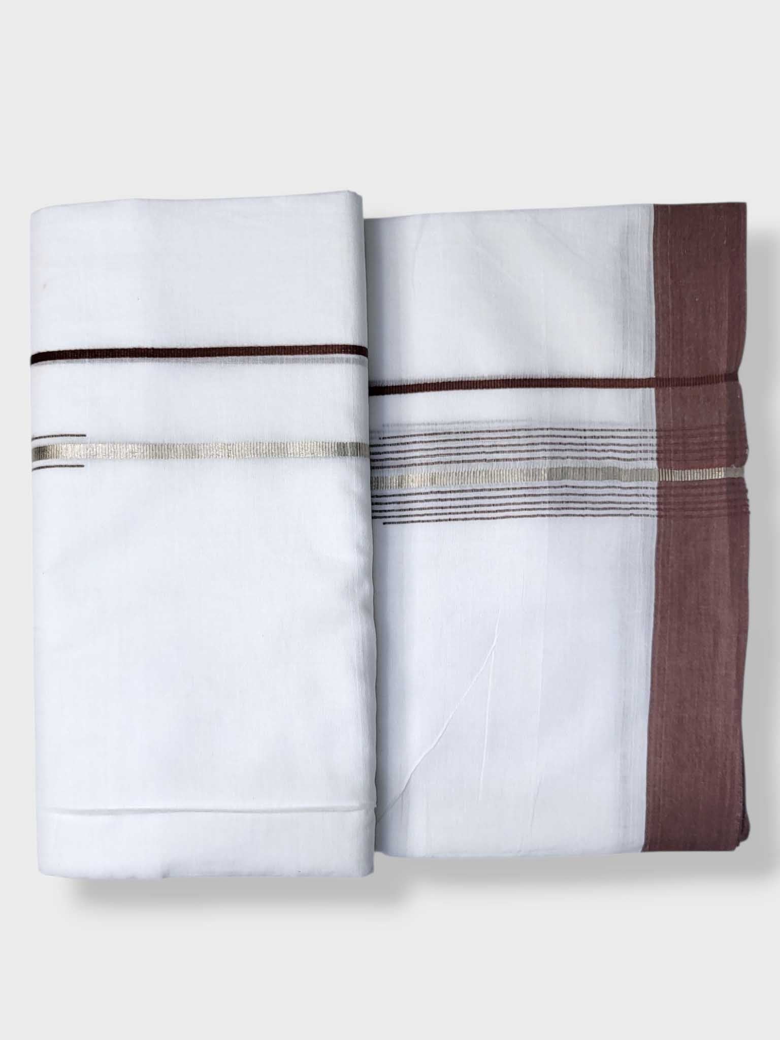 Pure White Cotton Men's Double Dhoti